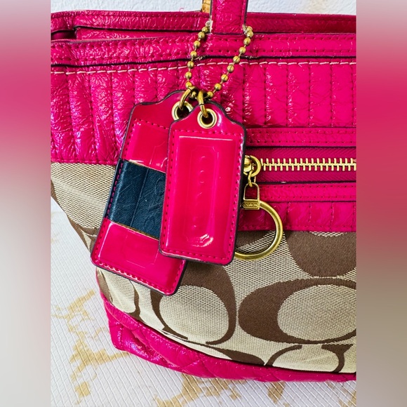 COACH Poppy Pink/Fiusha Tote Bag - Picture 2 of 9